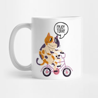 Cat Riding a Bike Mug